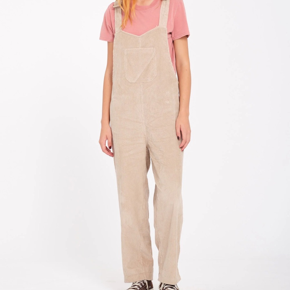 Girls Volcom Corduroy Khaki Stone Street Overall -M(8/10)